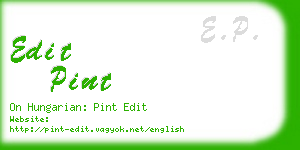 edit pint business card